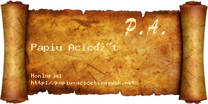 Papiu Acicét névjegykártya